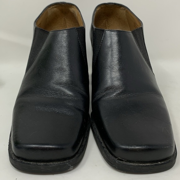 Vintage Westies Leather Y2K square toe block chunky heel booties, size 7.5 - Picture 2 of 10